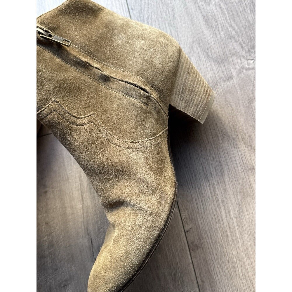 Isabel Marant Suede Western Ankle Boots Taupe Size 39 Made in Italy Women’s 8 - Picture 14 of 16